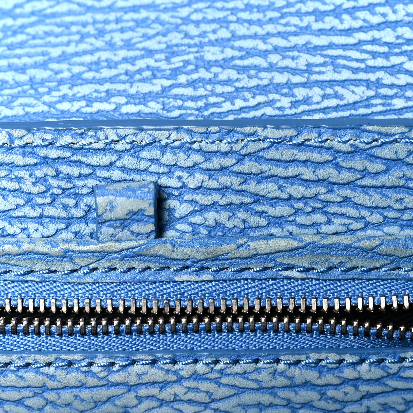 Textured Calfskin Mini Pashli Satchel Blue Ivory