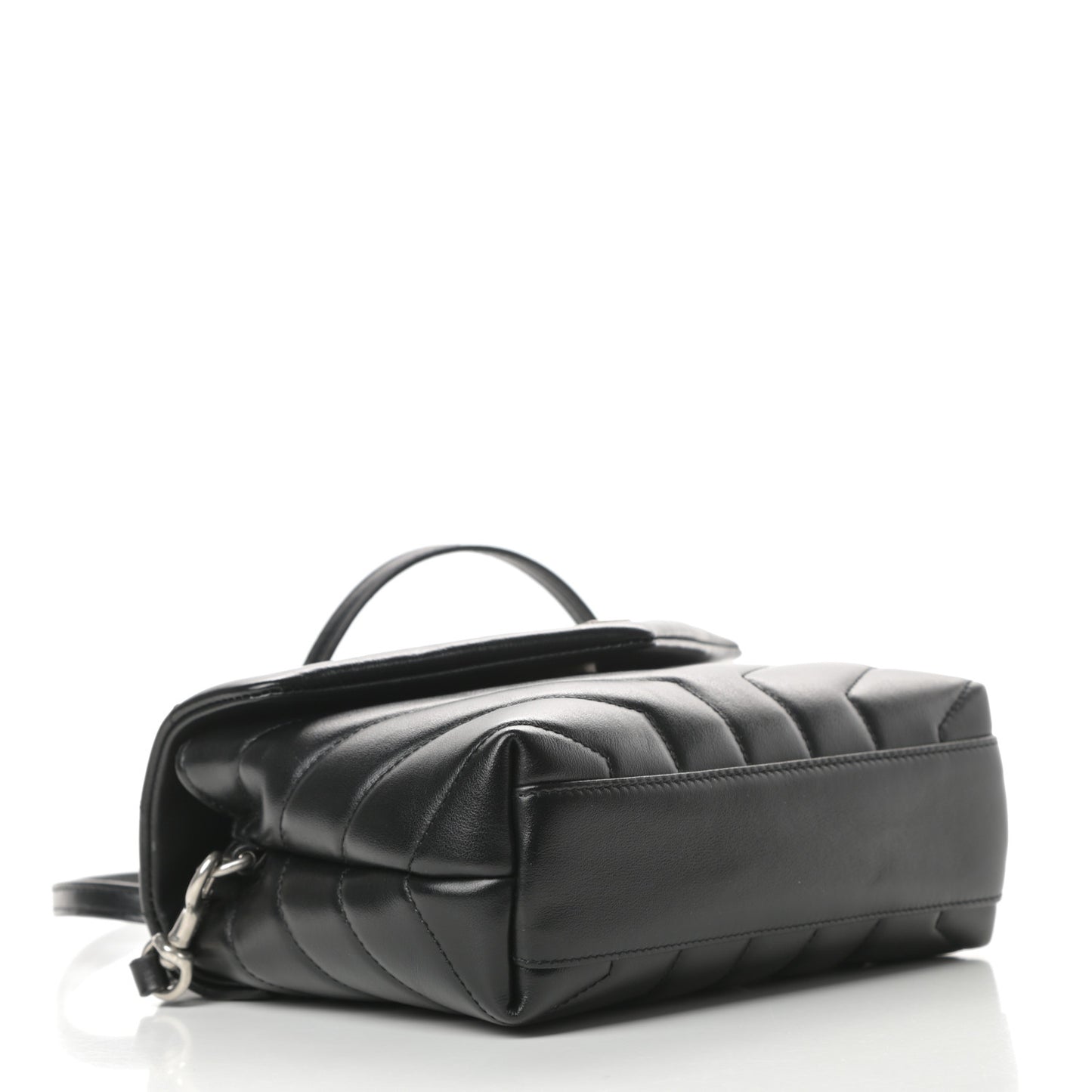 Calfskin Y Quilted Monogram Toy Loulou Crossbody Bag Black