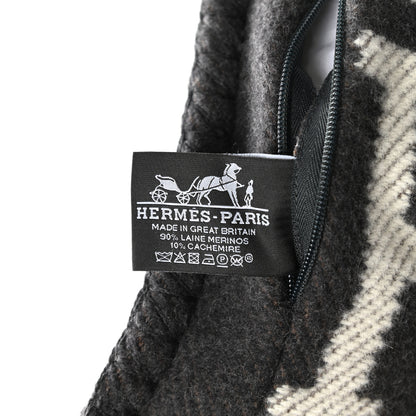 Hermes Wool Cashmere Avalon Pillow PM Ecru Gris Fonce 3 of 3