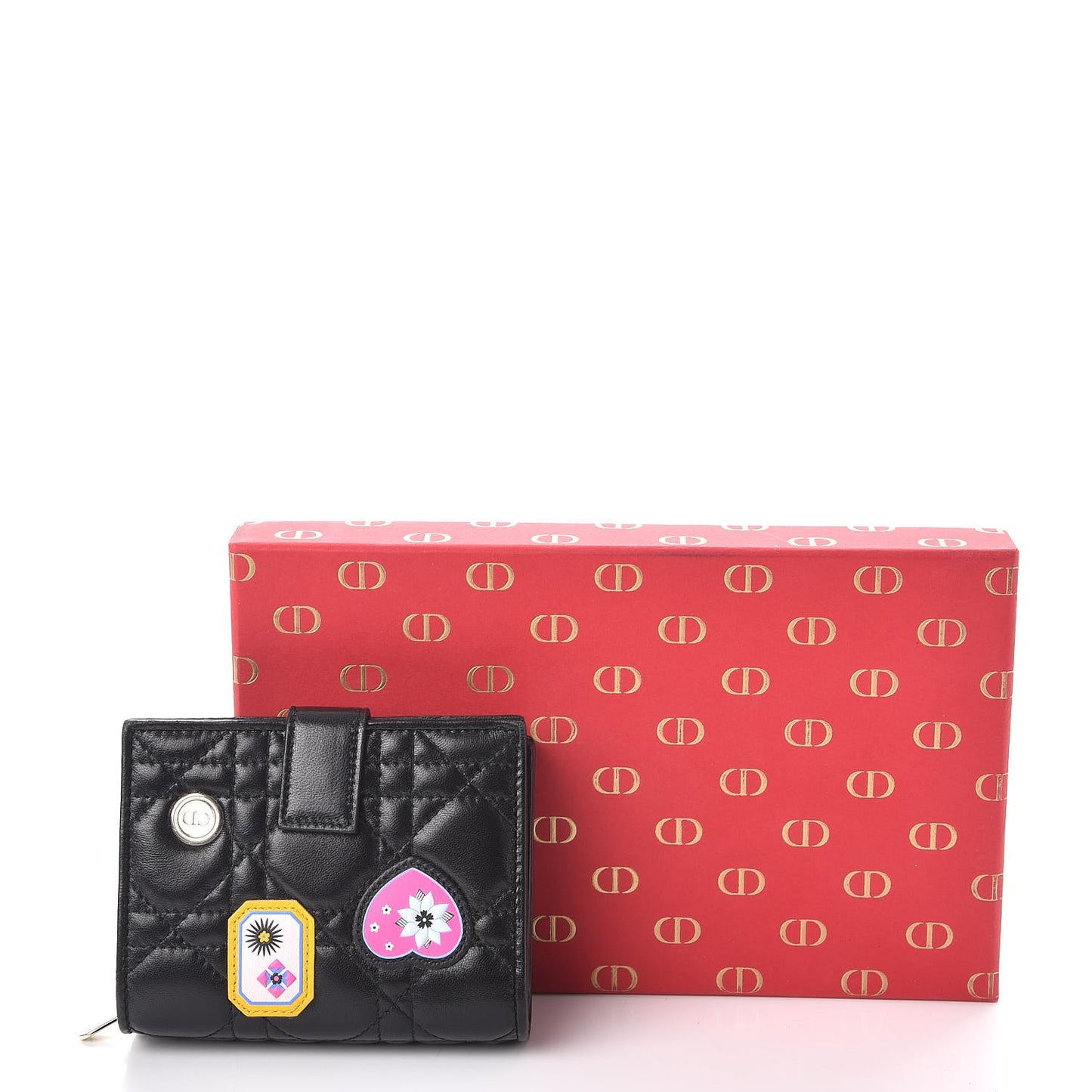 Lambskin Cannage Lucky Badge Eden Wallet Black