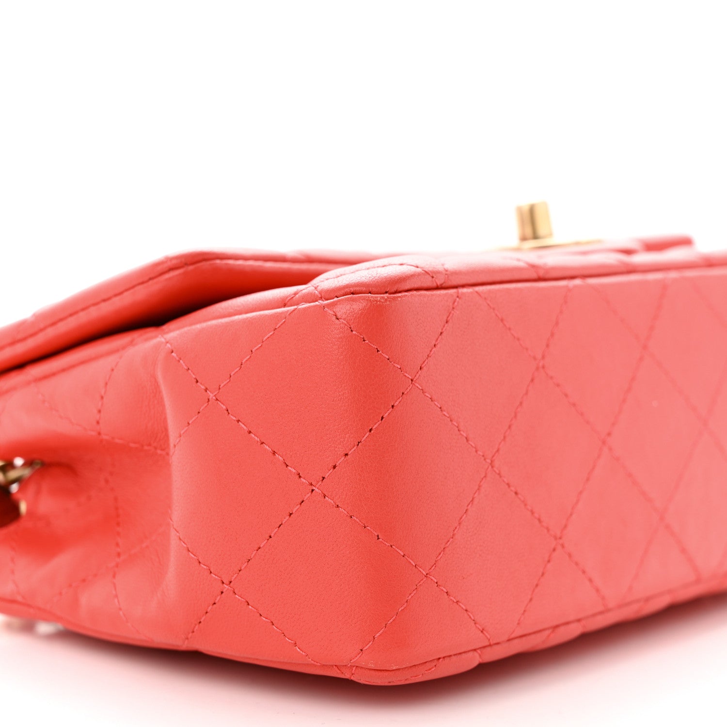 Chanel Lambskin Quilted Mini Rectangular Flap Red 9 of 11