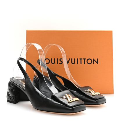 Louis Vuitton Lambskin Shake Slingback Pumps 39 Black 9 of 9