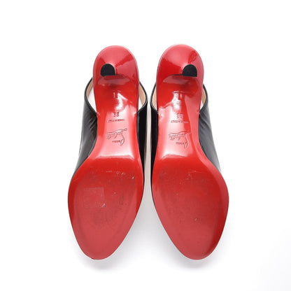Christian Louboutin Patent Nombril 45 Pumps 39 Black Red 7 of 12