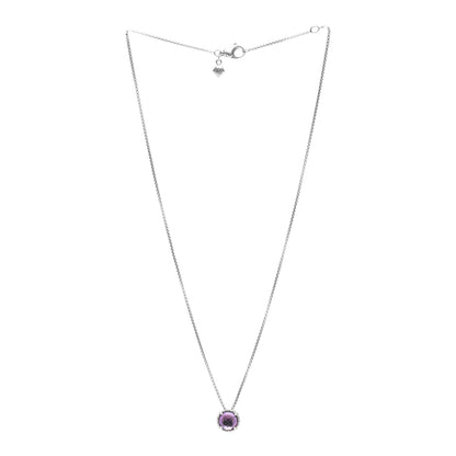 David Yurman Sterling Silver Amethyst 8mm Petite Chatelaine Pendant Necklace 3 of 4
