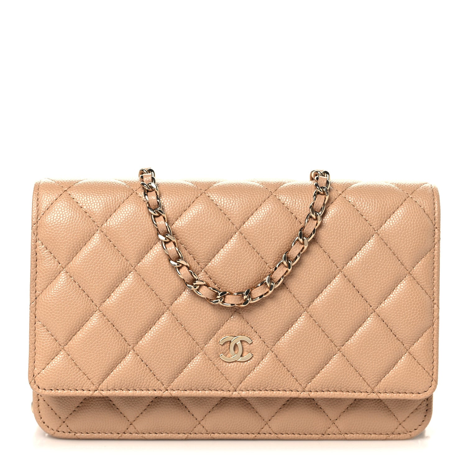 Chanel Caviar Quilted Wallet on Chain WOC Beige 1 of 11