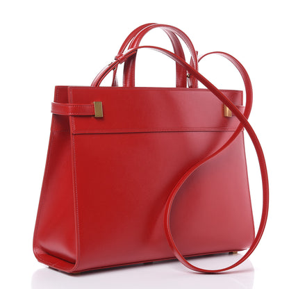 Saint Laurent Calfskin Small Manhattan Shopper Tote Red 3 of 9