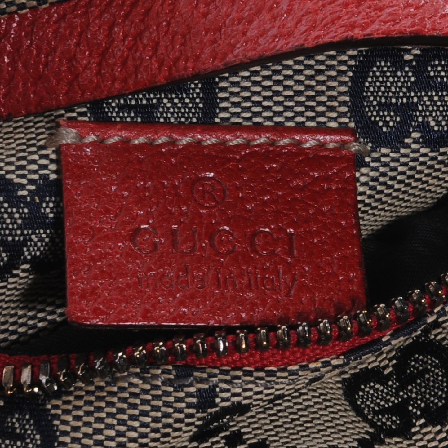 Crystal Monogram Web Double Pocket Belt Bag Navy Red