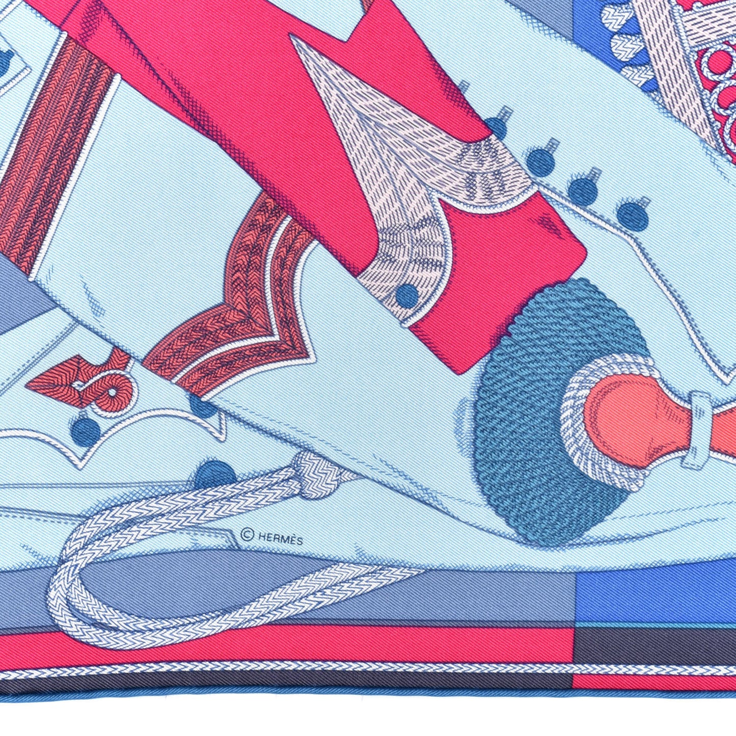 Silk Zouaves Et Dragons Pocket Square Bleu Moyen Rose Vif