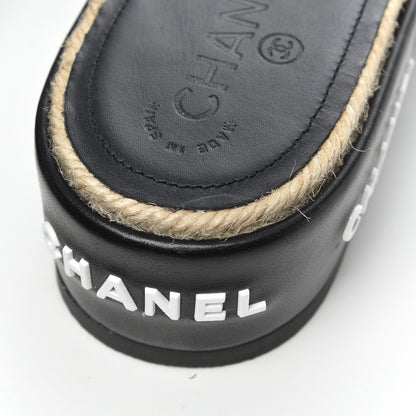 Chanel Lambskin Quilted CC Espadrille Slip On Sandals 41 Black 13 of 13