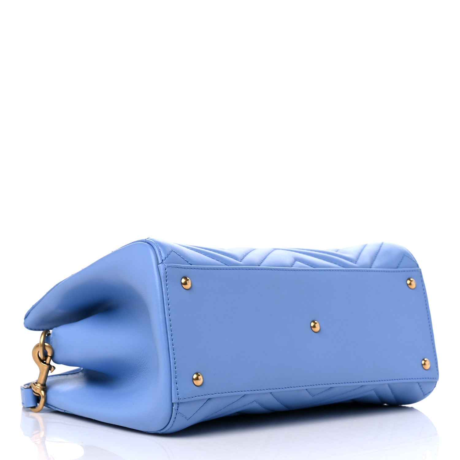 Gucci Calfskin Matelasse Small GG Marmont Tote Clear Sky Blue 4 of 10
