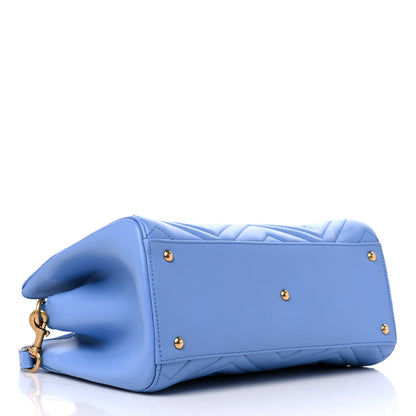 Gucci Calfskin Matelasse Small GG Marmont Tote Clear Sky Blue 4 of 10