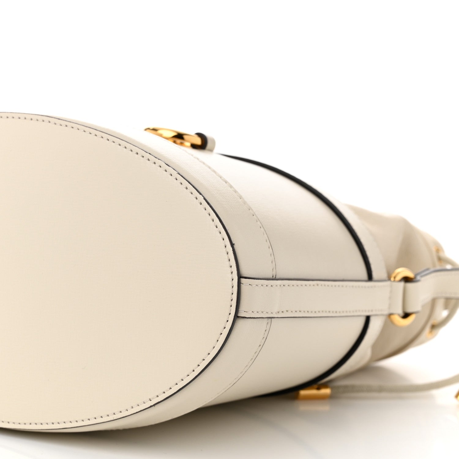 Gucci Azalea Sakai Calfskin Horsebit 1955 Drawstring Bucket Bag Mystic White 10 of 10