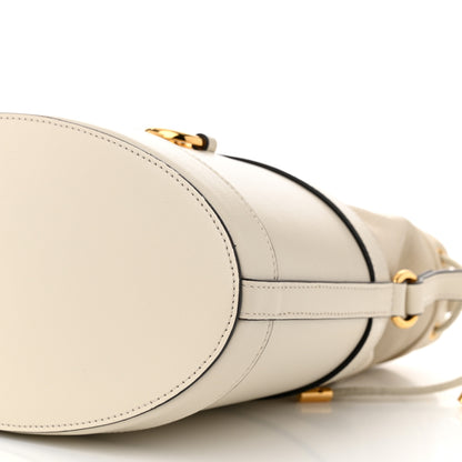 Gucci Azalea Sakai Calfskin Horsebit 1955 Drawstring Bucket Bag Mystic White 10 of 10