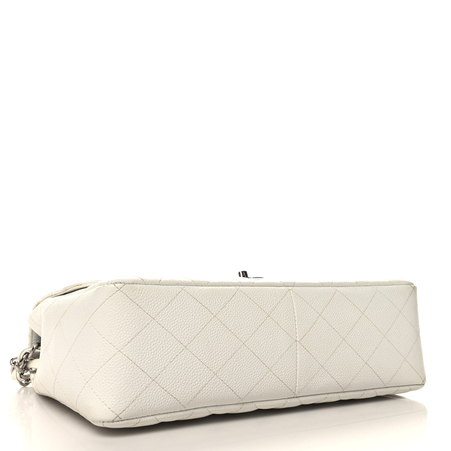 Caviar Quilted Jumbo Single Flap White
