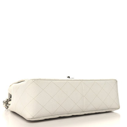 Chanel Caviar Quilted Jumbo Single Flap White 4 of 13