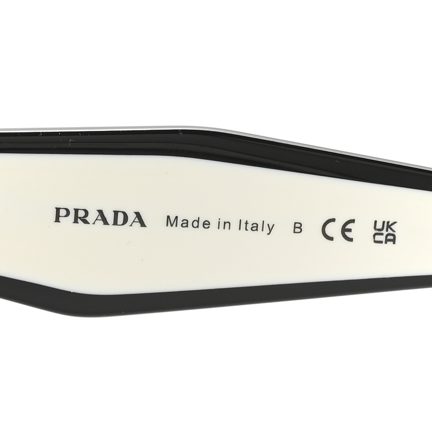 Prada Acetate Square Sunglasses SPR 24Z Black White 6 of 8