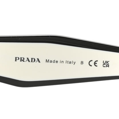 Prada Acetate Square Sunglasses SPR 24Z Black White 6 of 8