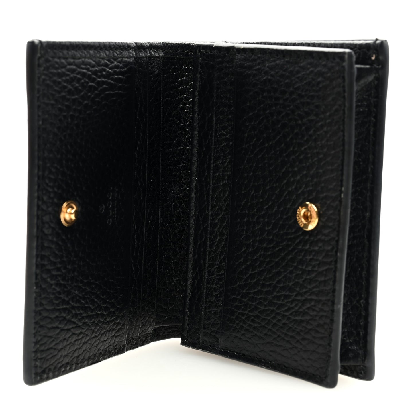 Dollar Calfskin GG Supreme Monogram GG Marmont Card Case Black Beige Ebony