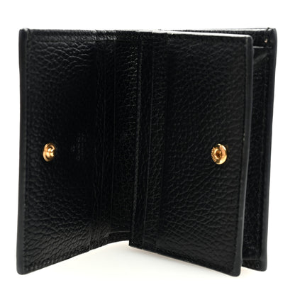 Gucci Dollar Calfskin GG Supreme Monogram GG Marmont Card Case Black Beige Ebony 5 of 6