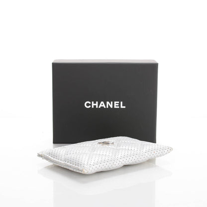 Chanel Perforated Lambskin Quilted Card Holder Light Silver 4 of 8