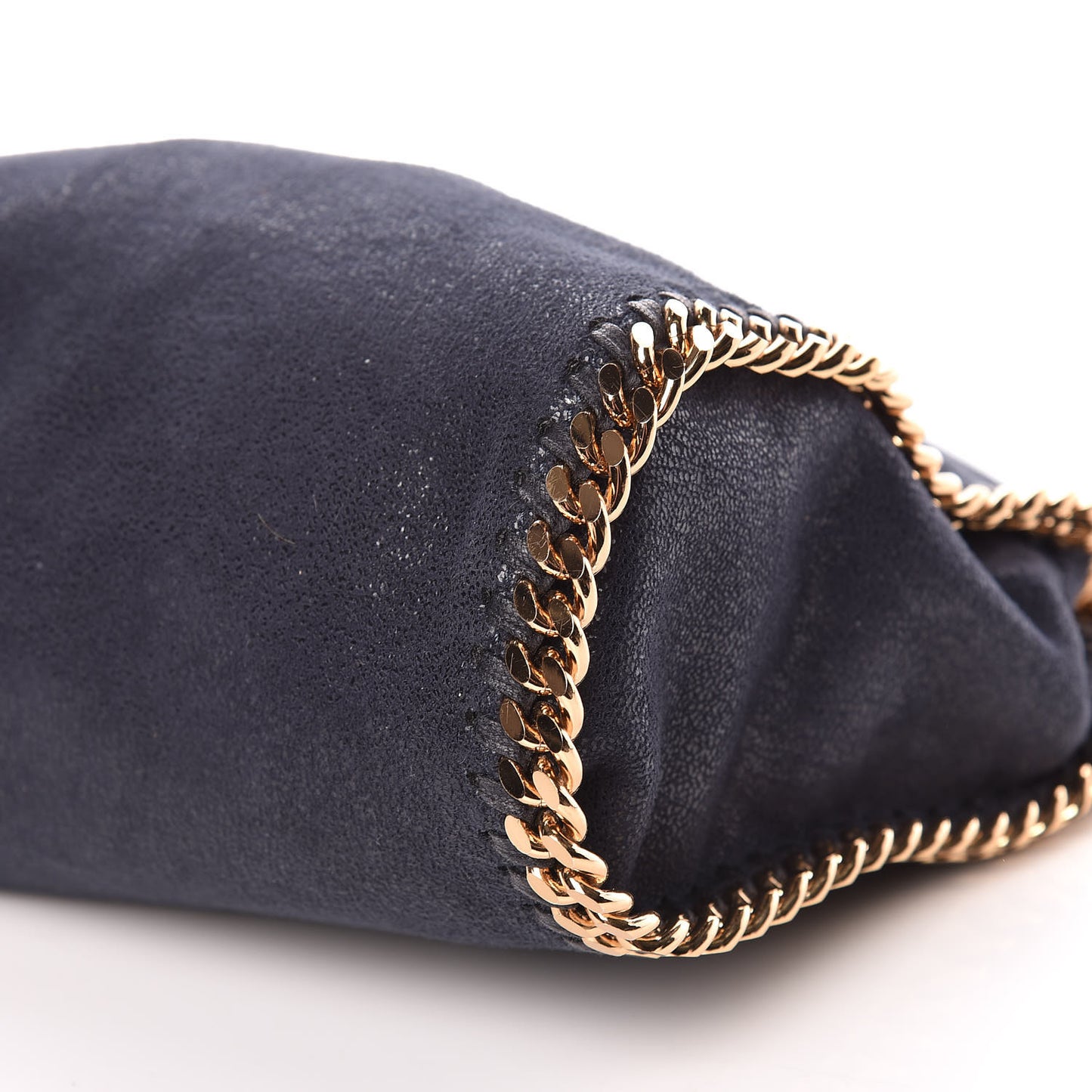 Shaggy Deer Mini Falabella Fold Over Tote Navy