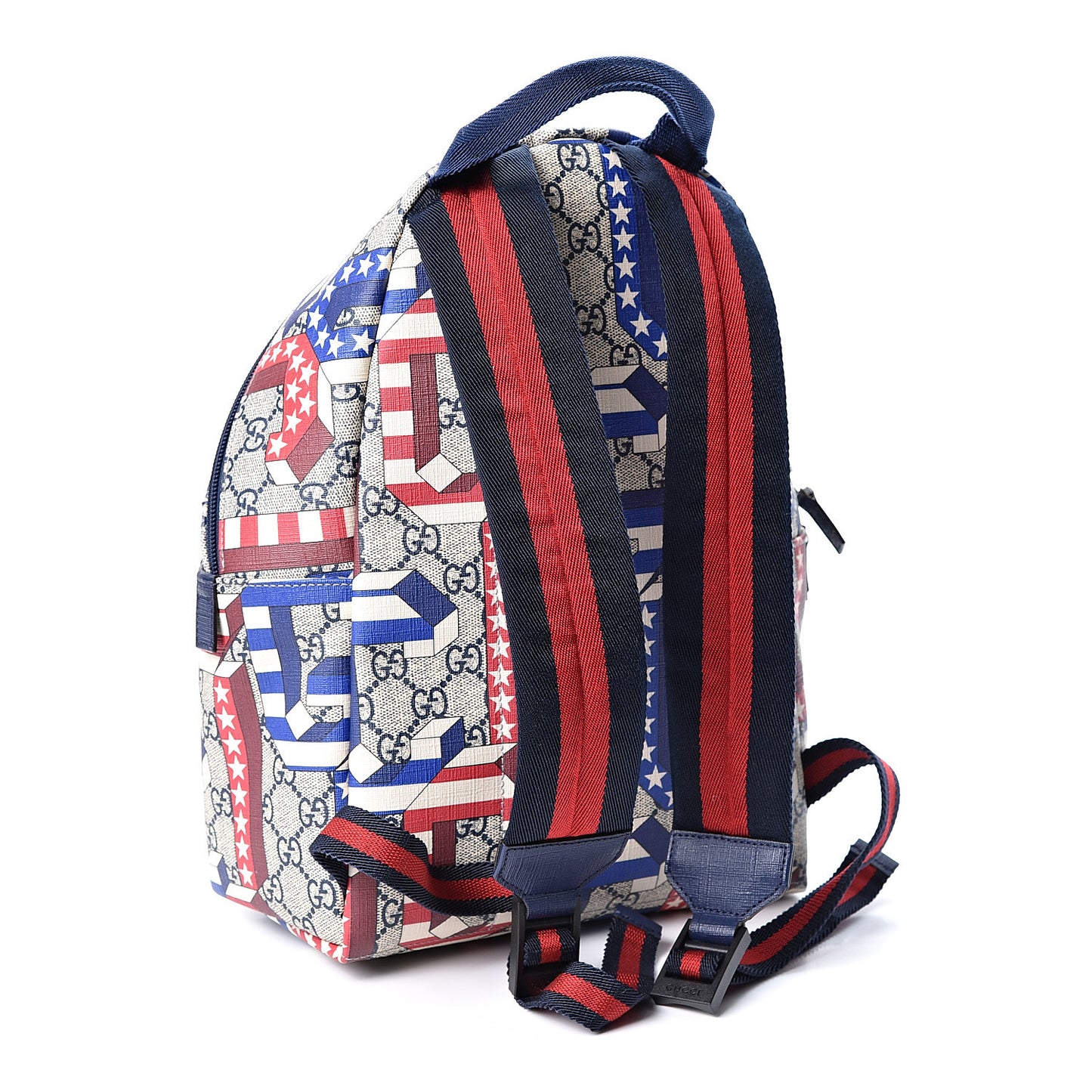 GG Supreme Monogram Children's Backpack Red White Blue