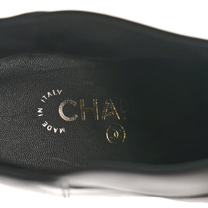 Chanel Patent Lambskin CC Cap Toe Ankle Booties 39 Black 6 of 9