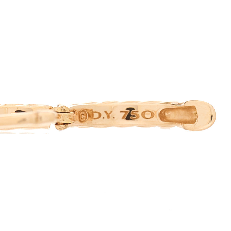 18K Rose Gold Sculpted Cable Micro Huggie Hoop Earrings