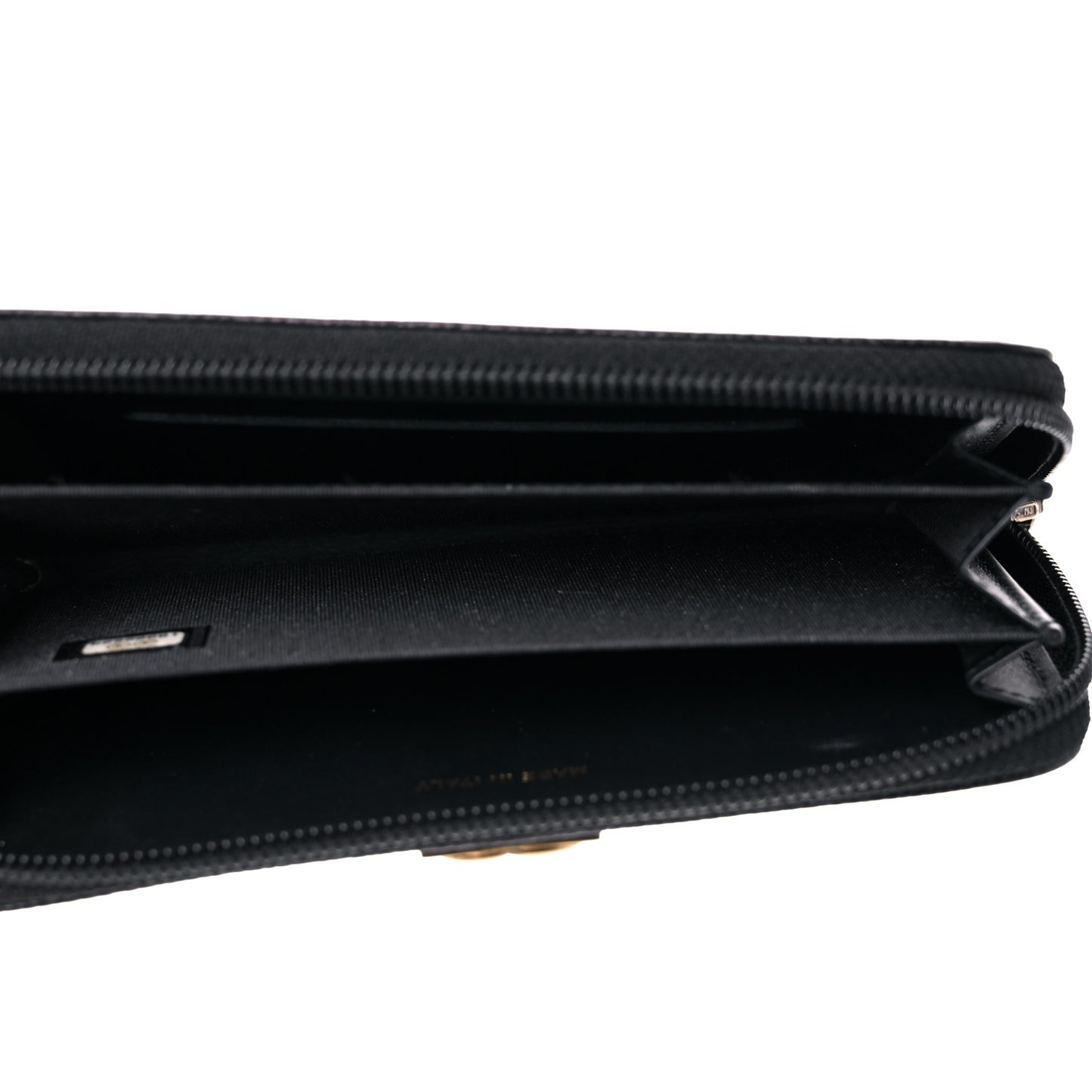 Caviar Quilted Small Boy Zip Around Wallet Black