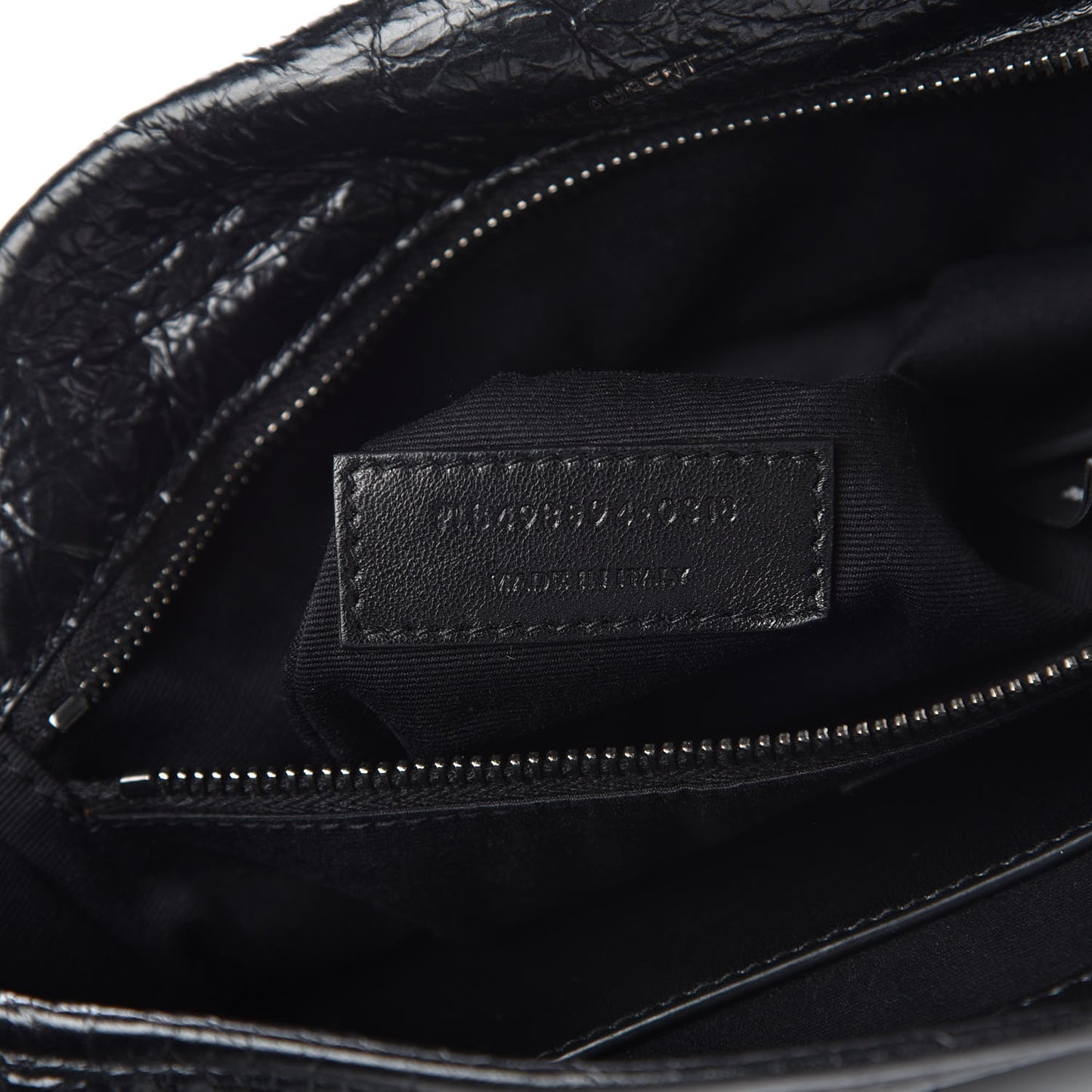 Crinkled Calfskin Matelasse Monogram Medium Niki Chain Satchel Black