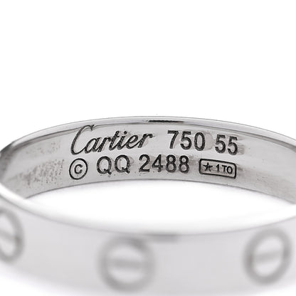 Cartier 18K White Gold 3.5mm LOVE Wedding Band Ring 55 7.25 4 of 5