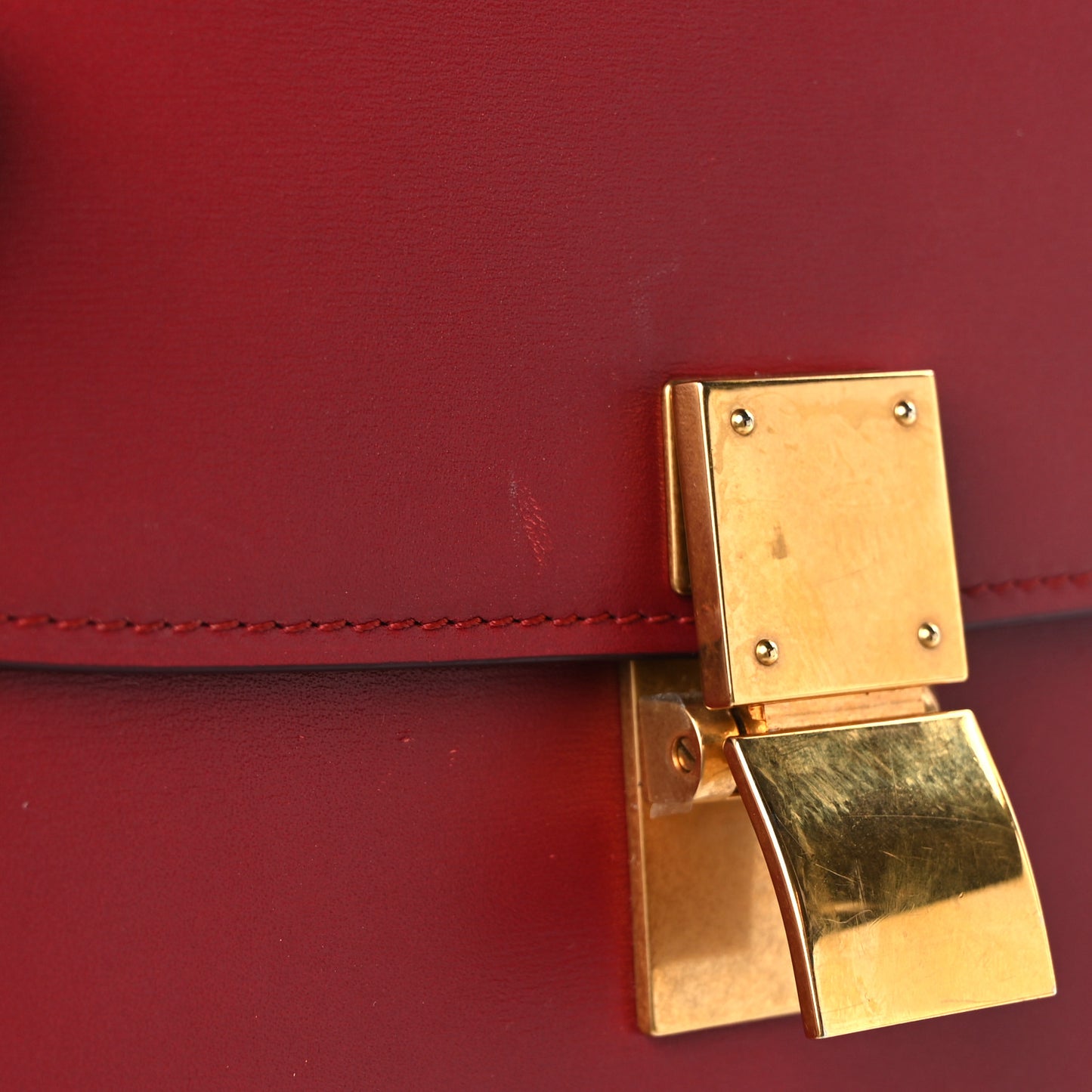 Box Calfskin Teen Classic Box Flap Bag Red