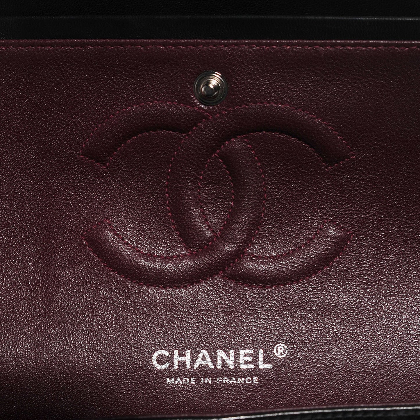Lambskin Quilted Medium Double Flap Black