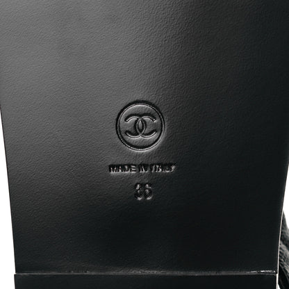 Chanel Grained Calfskin Velcro Dad Sandals 36 Black 6 of 9
