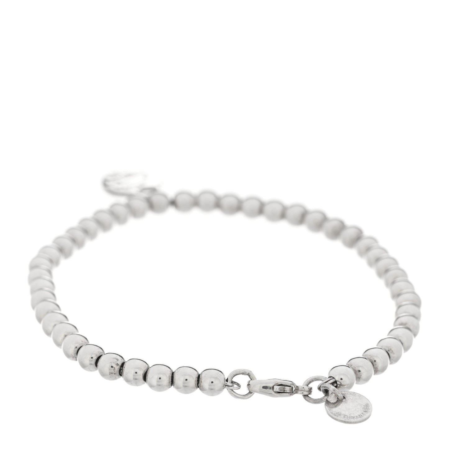 Sterling Silver 4mm Return to Tiffany Heart Tag Bead Bracelet