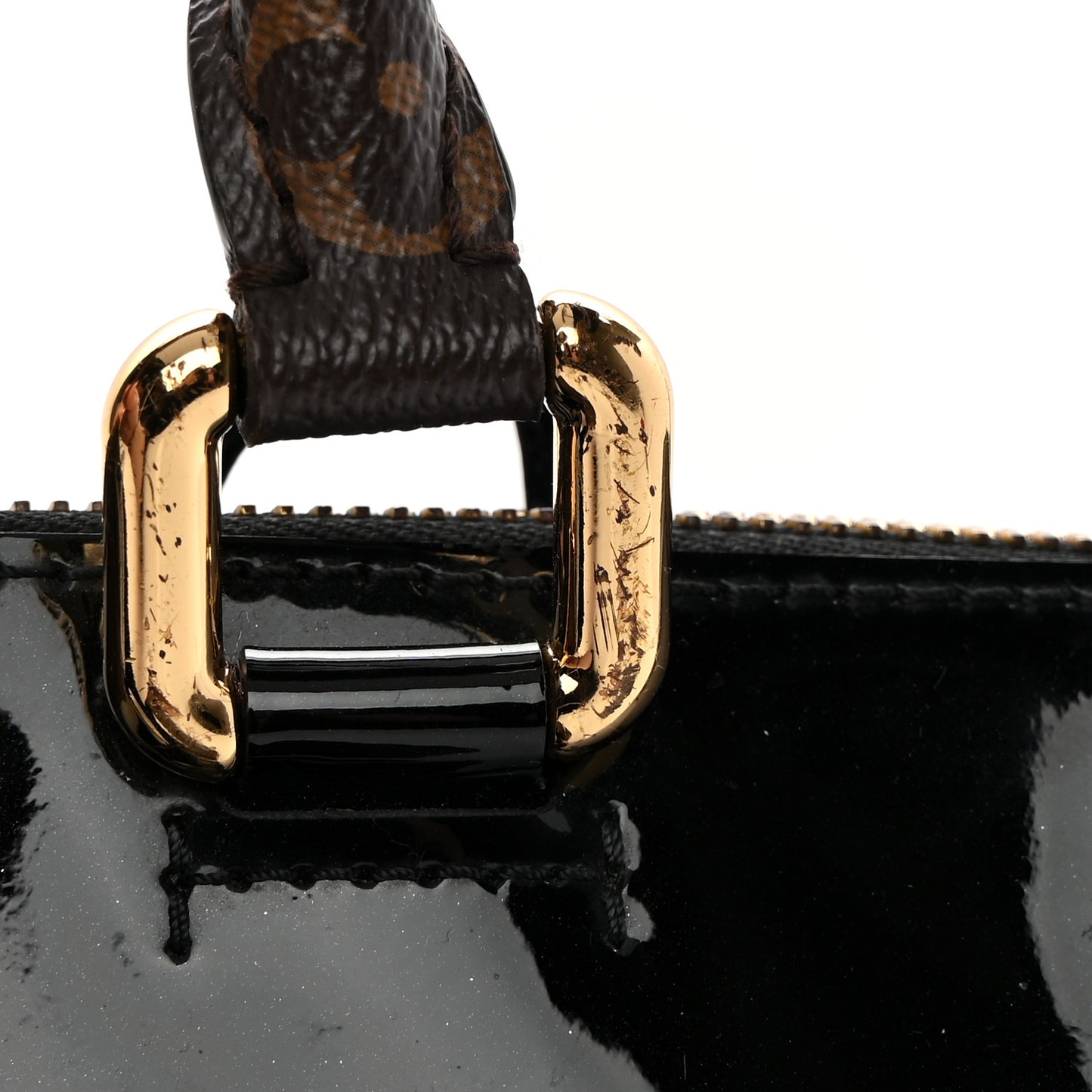 Patent Calfskin Miroir Tote Black