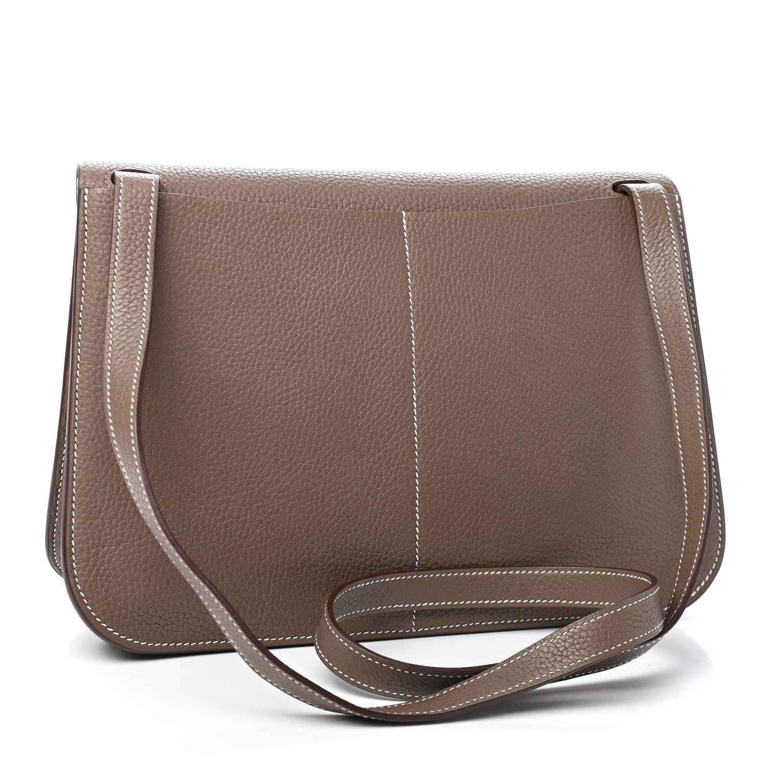 Hermes Taurillon Clemence Halzan 31 GM Etoupe 2 of 8