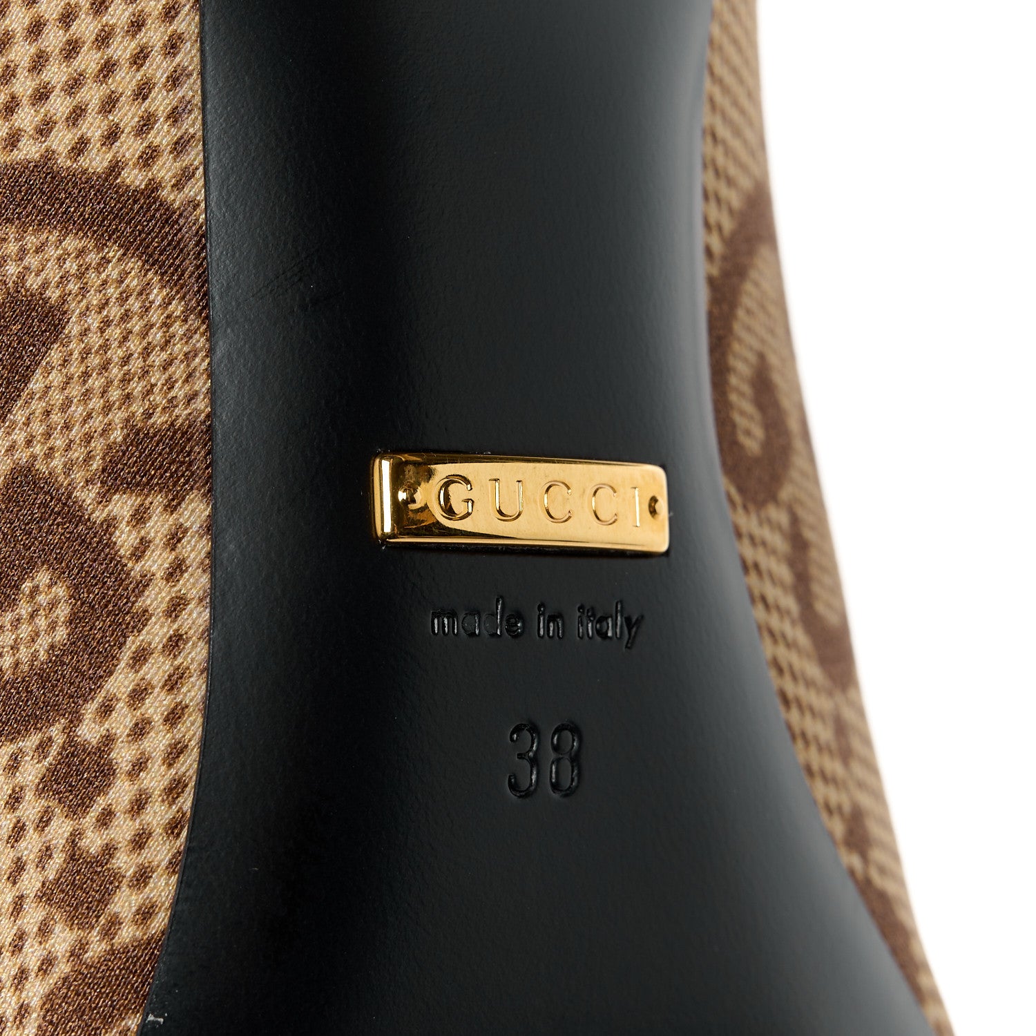 Balenciaga X GUCCI Jersey Maxi GG Monogram Crepe Knife Booties 38 Camel Ebony 6 of 9