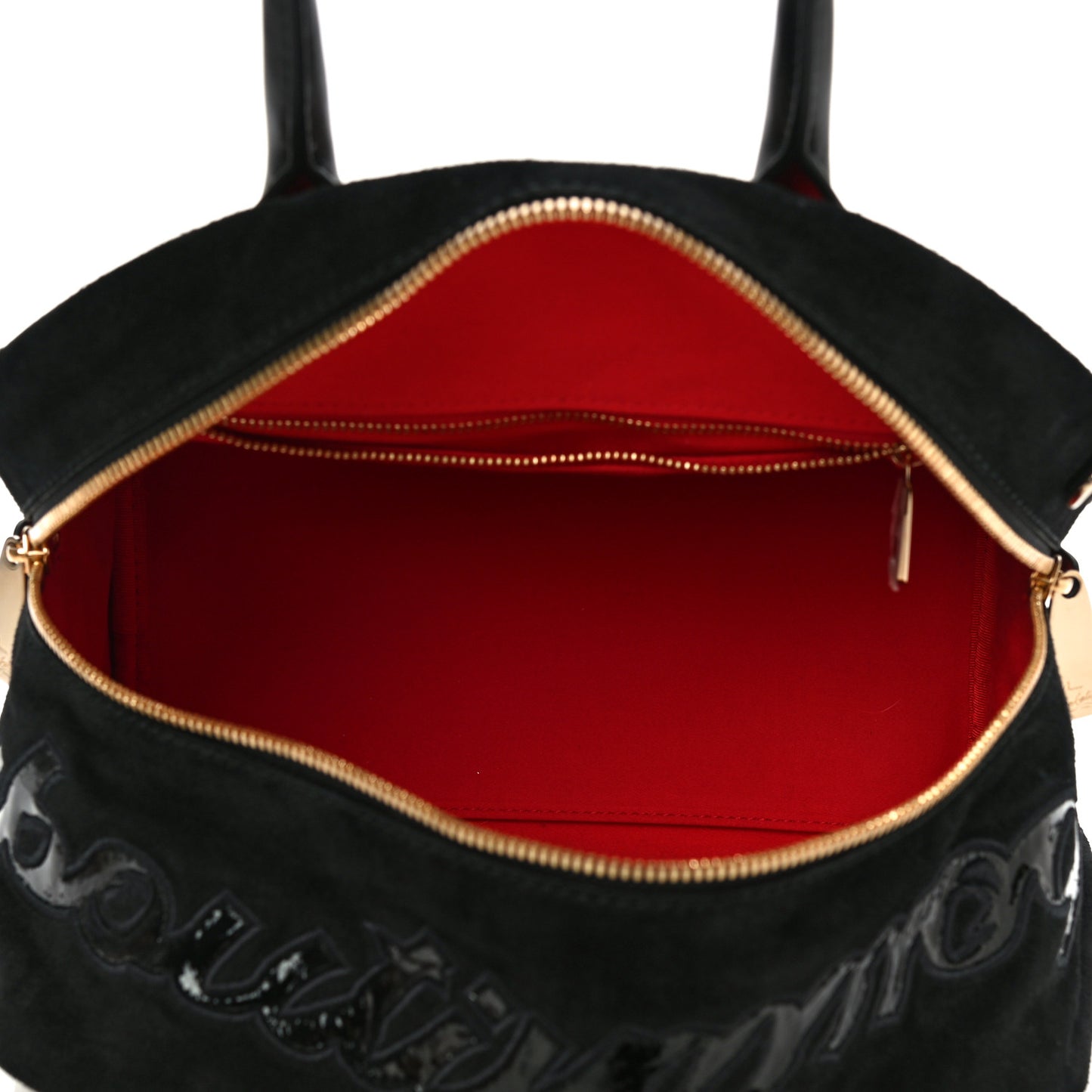 Suede Calfskin Leopard Print Small Marie Jane Top Handle Black