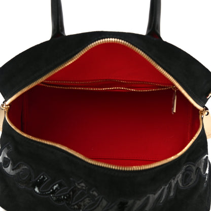 Christian Louboutin Suede Calfskin Leopard Print Small Marie Jane Top Handle Black 5 of 10