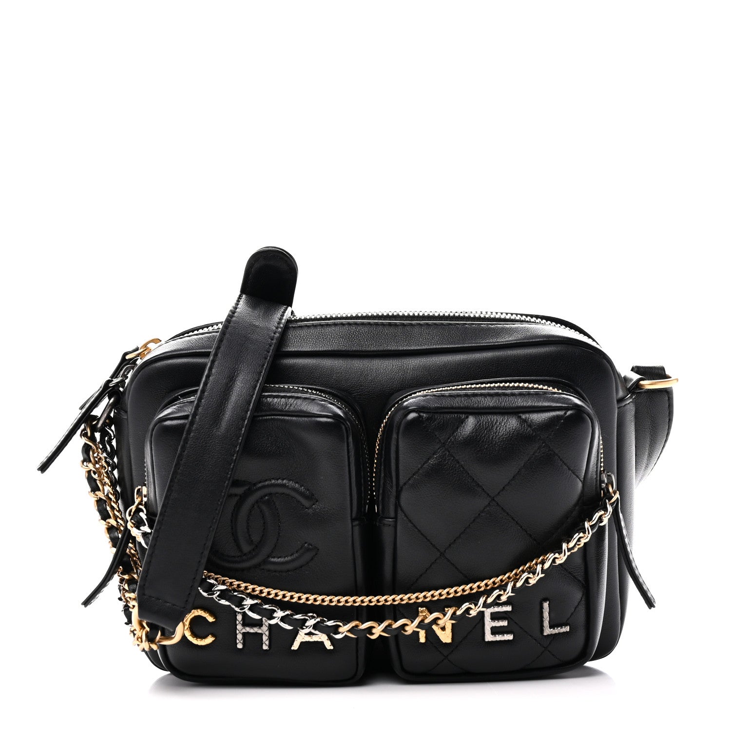 Chanel Calfskin Quilted Small Camera Case Black 1 of 11
