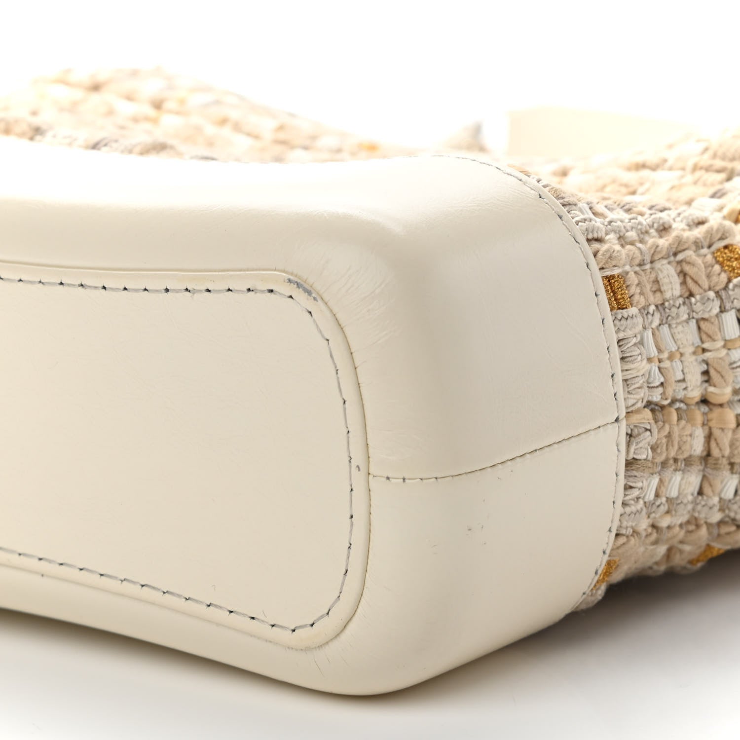Chanel Woven Nylon Calfskin Quilted Small Gabrielle Hobo Beige Ivory 10 of 10