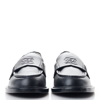 Fendi Calfskin Karligraphy Loafers 39 Black 2 of 7