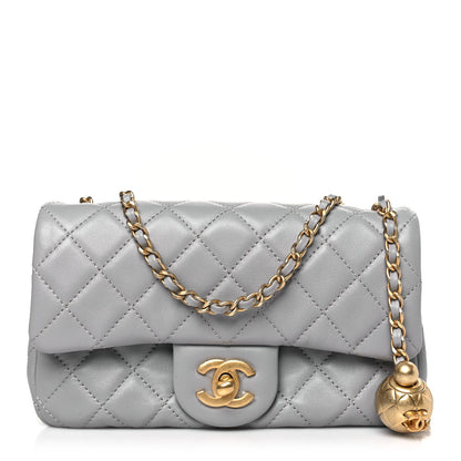 Chanel Lambskin Quilted Mini Rectangular Pearl Crush Flap Grey 1 of 9