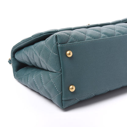 Chanel Caviar Lizard Quilted Small Coco Handle Flap Dark Turquoise 5 of 10