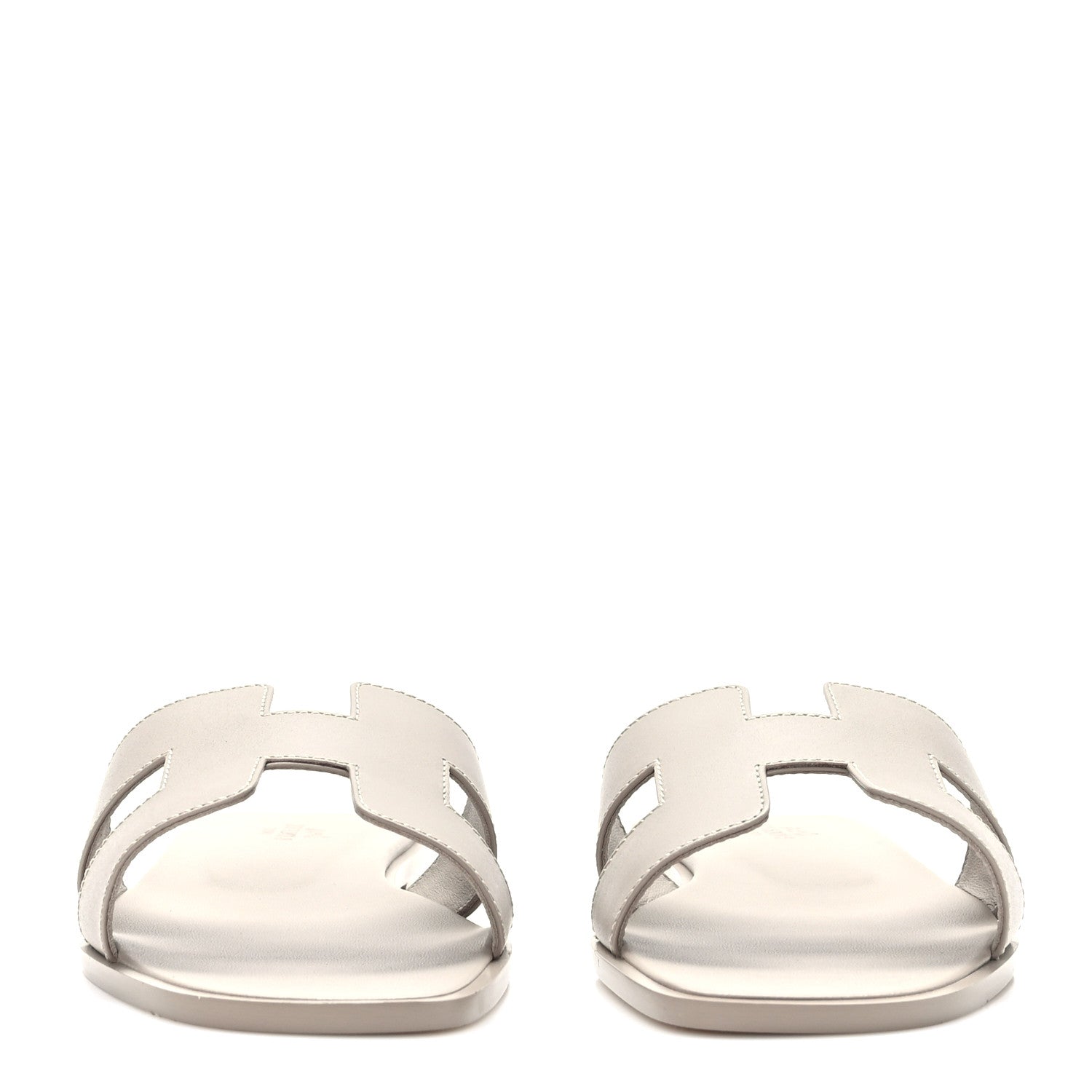 Hermes Box Calfskin Oran Sandals 40 Beige Mastic 2 of 9