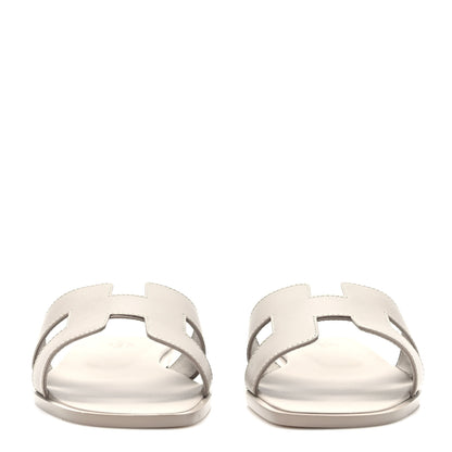 Hermes Box Calfskin Oran Sandals 40 Beige Mastic 2 of 9