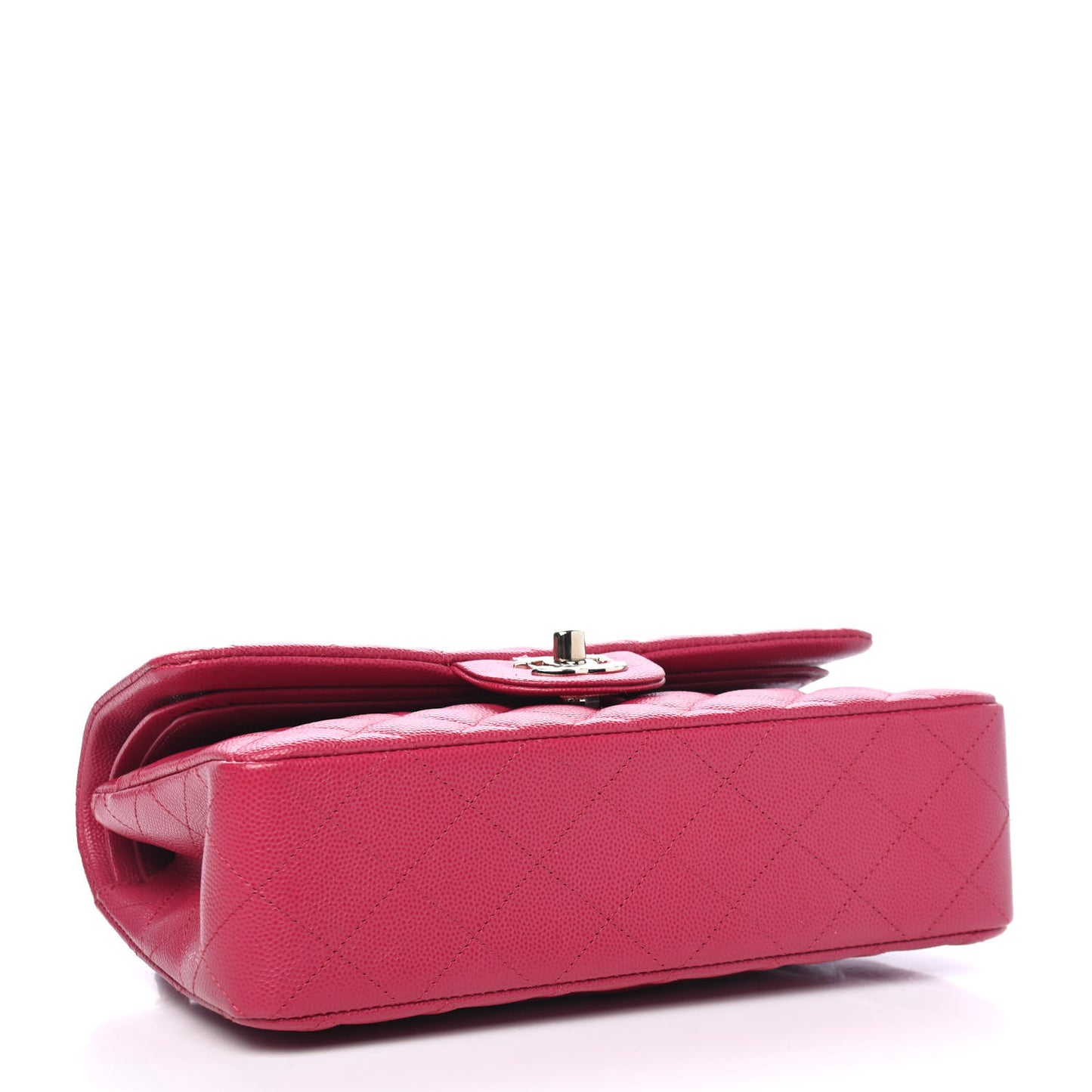 Caviar Quilted Small Double Flap Dark Pink