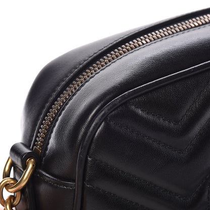 Gucci Calfskin Matelasse Small GG Marmont Chain Shoulder Bag Black 15 of 15