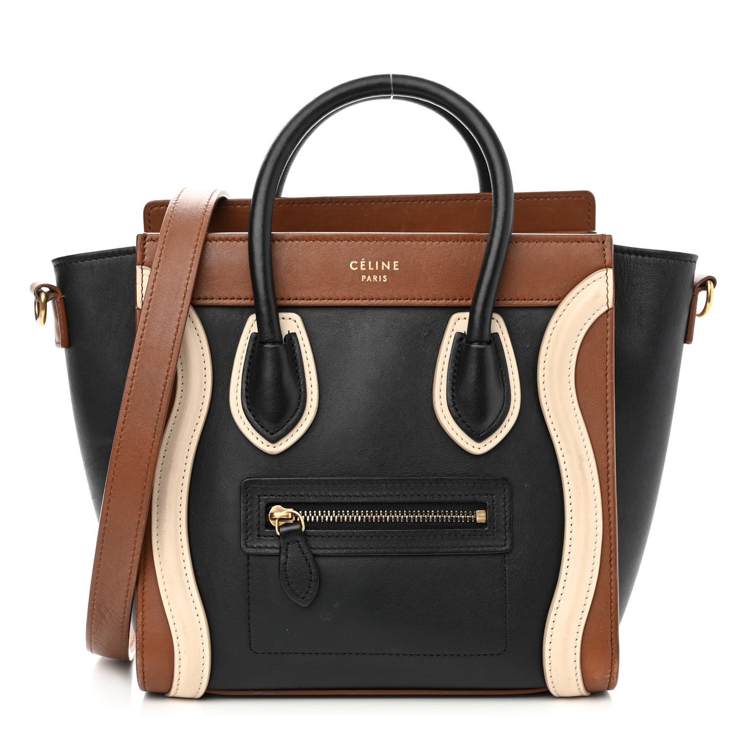Smooth Calfskin Nano Tri-Color Luggage Multicolor